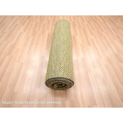 Modern and Contemporary Wool & Silk Hand Knotted Rug Brown 2.8x12.2 -O083222