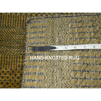 Modern and Contemporary Wool & Silk Hand Knotted Rug Brown 2.8x12.2 -O083222