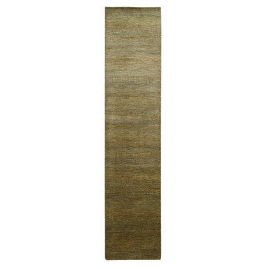 Modern and Contemporary Wool & Silk Hand Knotted Rug Brown 2.8x12.3 -O083224