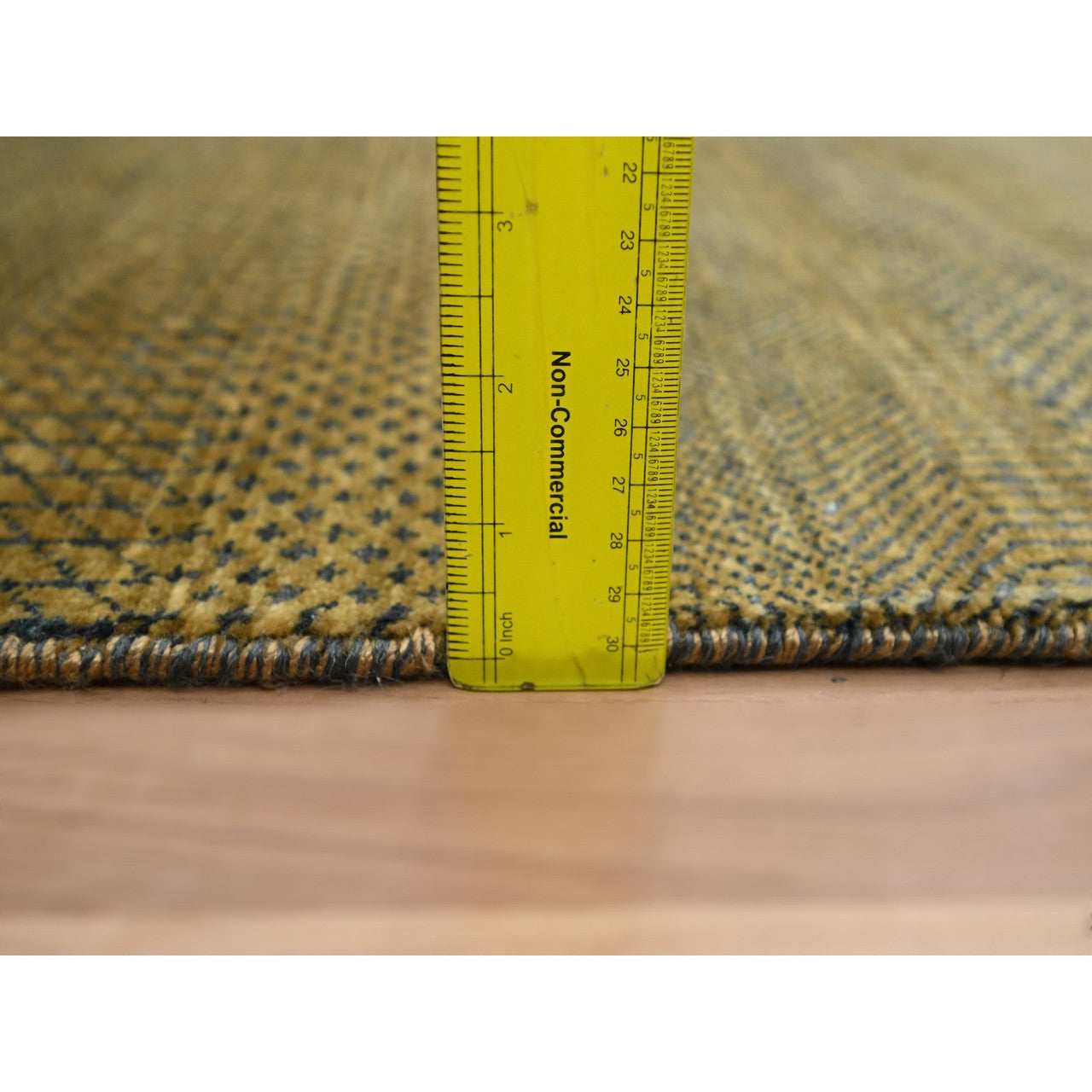 Brown 2'8" x 12'3" Modern and Contemporary Hand knotted Wool/Silk Rug - Sku: O083224