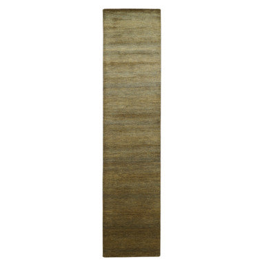 Modern and Contemporary Wool & Silk Hand Knotted Rug Brown 2.8x12.3 -O083226
