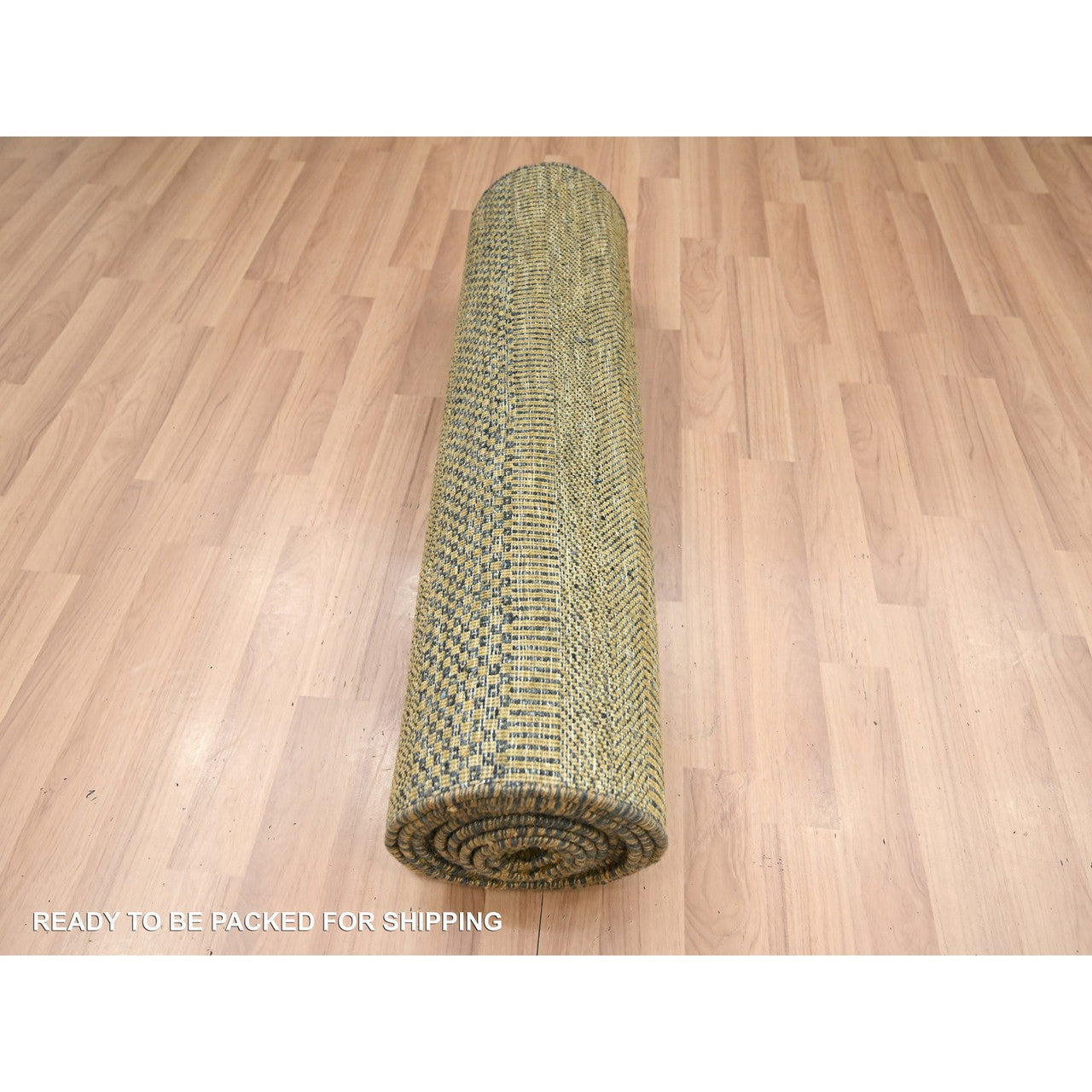 Brown 2'8" x 12'3" Modern and Contemporary Hand knotted Wool/Silk Rug - Sku: O083226
