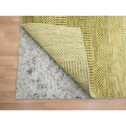 Modern and Contemporary Wool & Silk Hand Knotted Rug Brown 2.8x8.2 -O083227