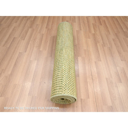 Modern and Contemporary Wool & Silk Hand Knotted Rug Brown 2.8x8.2 -O083227