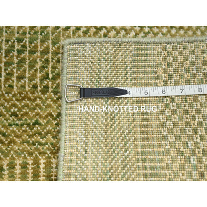 Modern and Contemporary Wool & Silk Hand Knotted Rug Brown 2.8x8.2 -O083227