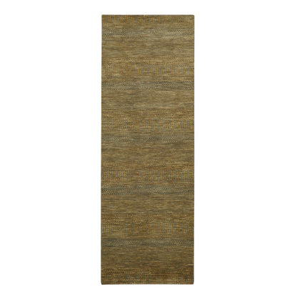 Modern and Contemporary Wool & Silk Hand Knotted Rug Brown 2.8x8.0 -O083228