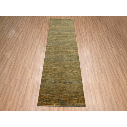 Modern and Contemporary Wool & Silk Hand Knotted Rug Brown 2.8x8.0 -O083228