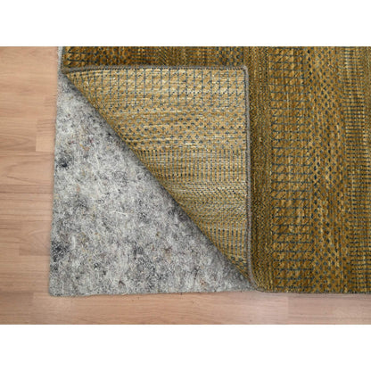 Modern and Contemporary Wool & Silk Hand Knotted Rug Brown 2.8x8.0 -O083228