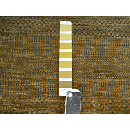 Modern and Contemporary Wool & Silk Hand Knotted Rug Brown 2.8x8.0 -O083228
