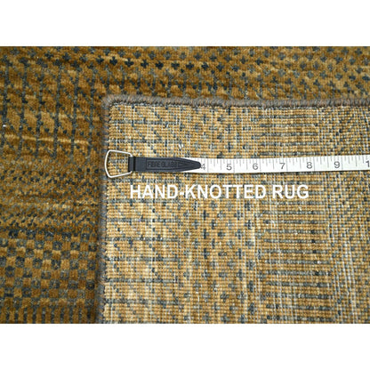 Modern and Contemporary Wool & Silk Hand Knotted Rug Brown 2.8x8.0 -O083228