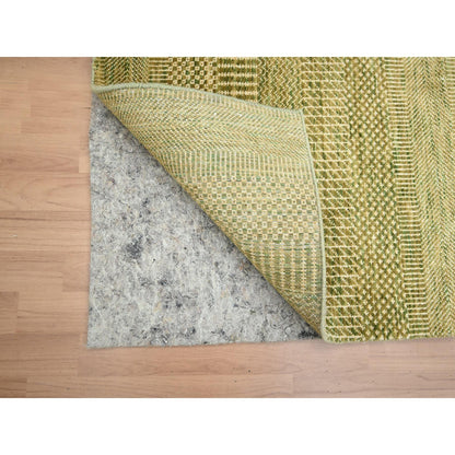 Modern and Contemporary Wool & Silk Hand Knotted Rug Brown 2.8x8.3 -O083229