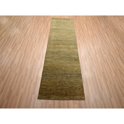 Modern and Contemporary Wool & Silk Hand Knotted Rug Brown 2.8x8.0 -O083230