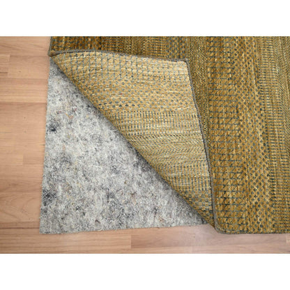 Modern and Contemporary Wool & Silk Hand Knotted Rug Brown 2.8x8.0 -O083230