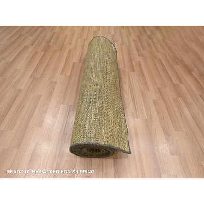 Modern and Contemporary Wool & Silk Hand Knotted Rug Brown 2.8x8.0 -O083230