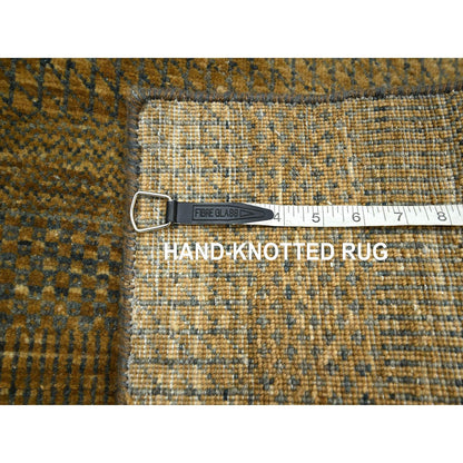 Modern and Contemporary Wool & Silk Hand Knotted Rug Brown 2.8x8.0 -O083230