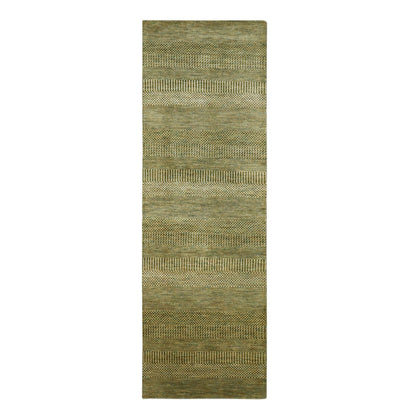 Modern and Contemporary Wool & Silk Hand Knotted Rug Brown 2.8x8.2 -O083231