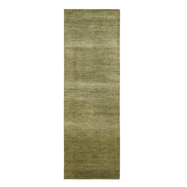 Modern and Contemporary Wool & Silk Hand Knotted Rug Brown 2.8x8.2 -O083231
