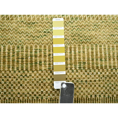 Modern and Contemporary Wool & Silk Hand Knotted Rug Brown 2.8x8.2 -O083231