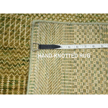 Modern and Contemporary Wool & Silk Hand Knotted Rug Brown 2.8x8.2 -O083231