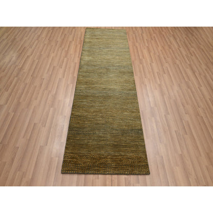 Modern and Contemporary Wool & Silk Hand Knotted Rug Brown 2.8x8.0 -O083232