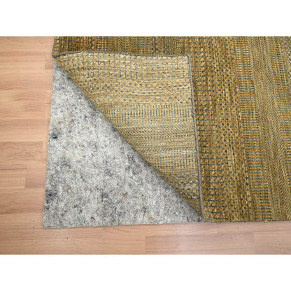 Modern and Contemporary Wool & Silk Hand Knotted Rug Brown 2.8x8.0 -O083232