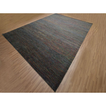 Modern and Contemporary Wool & Silk Hand Knotted Rug Grey 10.2x13.10 -O083236