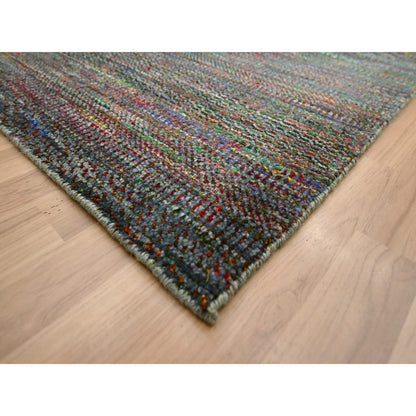 Modern and Contemporary Wool & Silk Hand Knotted Rug Grey 10.2x13.10 -O083236