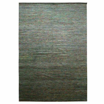 Modern and Contemporary Wool & Silk Hand Knotted Rug Green 9.11x14.6 -O083237