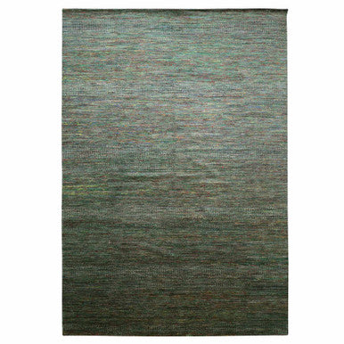 Modern and Contemporary Wool & Silk Hand Knotted Rug Green 9.11x14.6 -O083237
