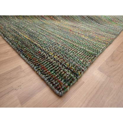 Modern and Contemporary Wool & Silk Hand Knotted Rug Green 9.11x14.6 -O083237
