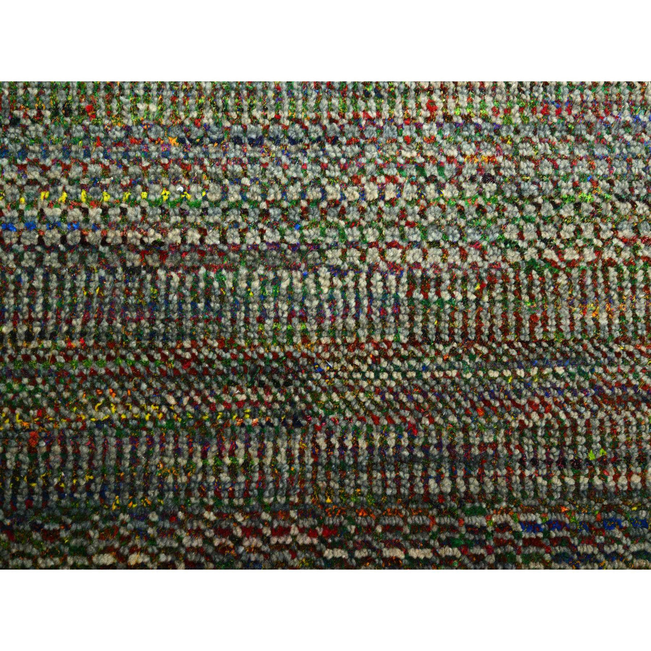 Green 9'11" x 14'6" Modern and Contemporary Hand knotted Wool/Silk Rug - Sku: O083237