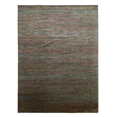 Modern and Contemporary Wool Hand Knotted Rug Green 9.1x12.2 -O083239