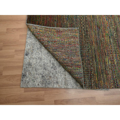 Modern and Contemporary Wool Hand Knotted Rug Green 9.1x12.2 -O083239