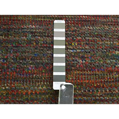 Modern and Contemporary Wool Hand Knotted Rug Green 9.1x12.2 -O083239