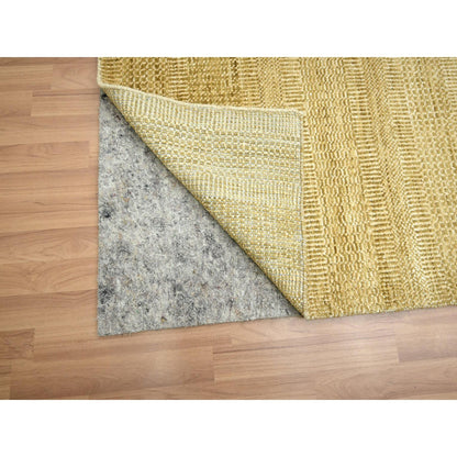 Modern and Contemporary Wool & Silk Hand Knotted Rug Brown 9.0x12.1 -O083240