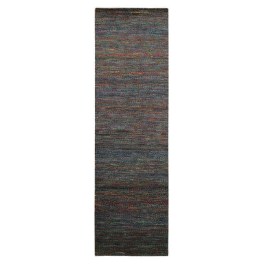 Modern and Contemporary Wool Hand Knotted Rug Blue 3.0x10.2 -O083244