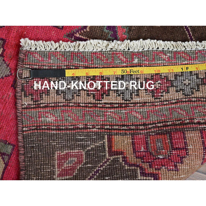Overdyed & Vintage Wool Hand Knotted Rug Brown 2.6x8.11 -O0835