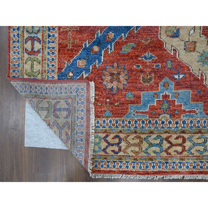 Heriz Wool Hand Knotted Rug Red Yellow 12.0X14.10 -O084036