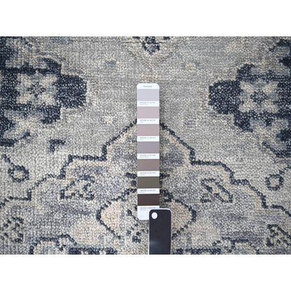 Tribal & Geometric Wool Hand Knotted Rug Grey Silver Gray 5.10X8.10 -O084071