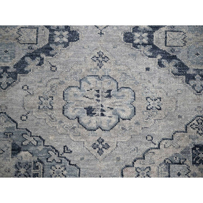 Tribal & Geometric Wool Hand Knotted Rug Grey Silver Gray 5.10X8.10 -O084071
