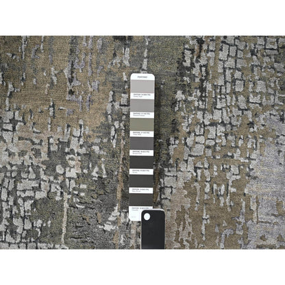 Modern and Contemporary Wool & Silk Hand Knotted Rug Grey No Border 2.0X3.0 -O084088