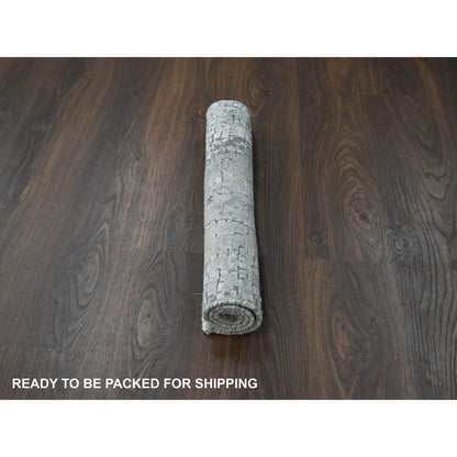 Modern and Contemporary Wool & Silk Hand Knotted Rug Grey No Border 2.0X3.0 -O084088