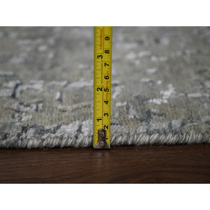 Modern and Contemporary Wool & Silk Hand Knotted Rug Grey No Border 2.0X3.0 -O084088