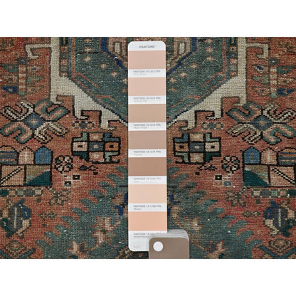 Overdyed & Vintage Wool Hand Knotted Rug Red 2.0x7.9 -O0840