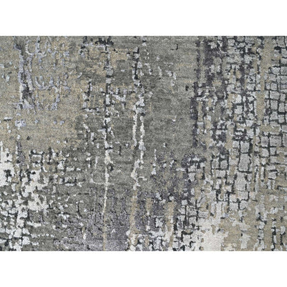 Modern and Contemporary Wool & Silk Hand Knotted Rug Grey No Border 4.2X6.0 -O084116