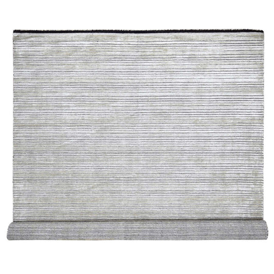 Modern and Contemporary Wool & Silk Hand Loomed Rug Brown No Border 10.0X14.0 -O084165