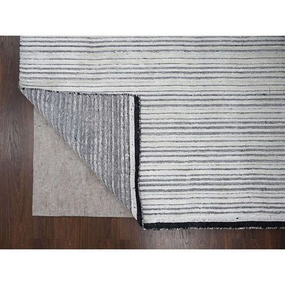 Modern and Contemporary Wool & Silk Hand Loomed Rug Ivory No Border 12.1X15.1 -O084168