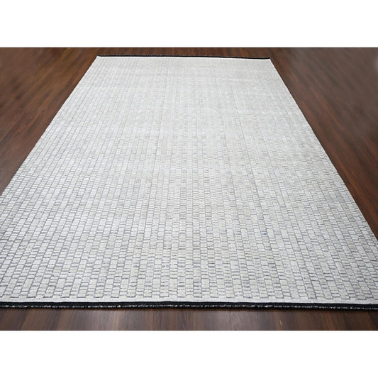 Modern and Contemporary Wool & Silk Hand Loomed Rug Ivory No Border 12.4X15.0 -O084170