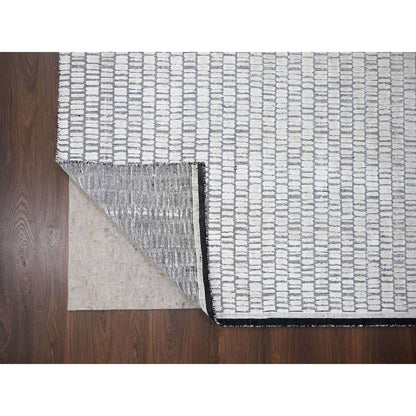 Modern and Contemporary Wool & Silk Hand Loomed Rug Ivory No Border 12.4X15.0 -O084170