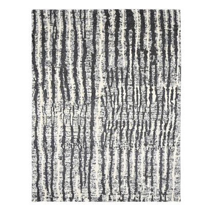 Modern and Contemporary Wool Hand Knotted Rug Black No Border 9.1X11.8 -O084180